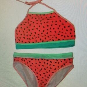 Watermelon Print Kids Swim Set